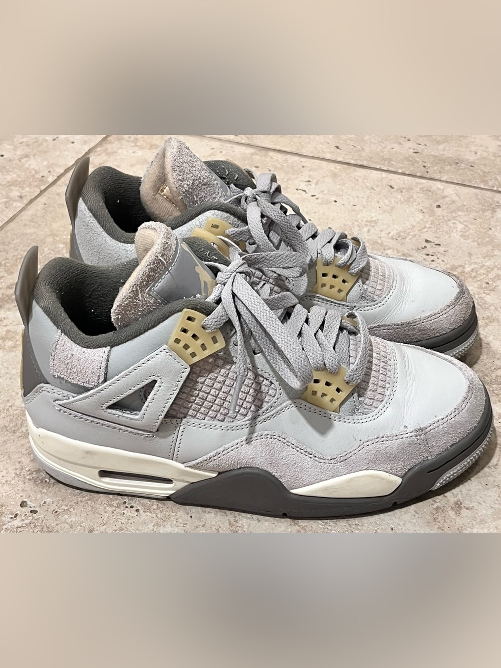 Air Jordan 4 Retro SE Grey Suede Basketball Shoes Sz 7 Craft Photon Dust W 8.5